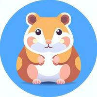 ai gerado fofa hamster retrato avatar grampo arte jogador ícone adesivo decoração simples fundo foto