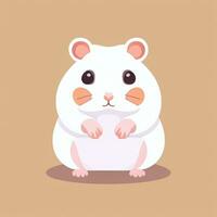 ai gerado fofa hamster retrato avatar grampo arte jogador ícone adesivo decoração simples fundo foto