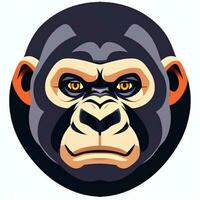 ai gerado gorila ícone avatar jogador grampo arte adesivo decoração simples fundo foto