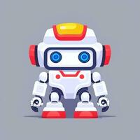 ai gerado fofa brinquedo robô avatar jogador grampo arte adesivo decoração simples fundo foto