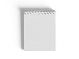 espiral encadernador caderno branco fundo em 3d ilustração foto