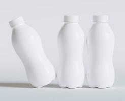 leite plástico garrafa branco cor e realista textura Renderização 3d foto