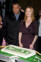 Lawrence peixe queimado margem helgenberger às a 200º episódio celebração do csi Lasvegas às a csi conjunto em universal backlot dentro los angeles ca em fevereiro 10 2009 foto