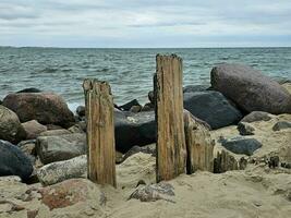 impressões do a sem fim de praia às a norte mar dentro blavand Dinamarca foto