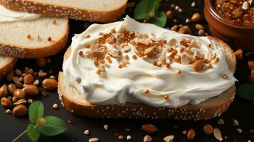 pão torrada amendoim creme geléia sobremesa ai gerado foto