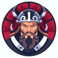 ai gerado viking jogador logotipo avatar grampo arte ícone adesivo decoração simples fundo foto