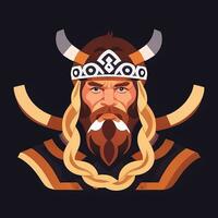 ai gerado viking jogador logotipo avatar grampo arte ícone adesivo decoração simples fundo foto