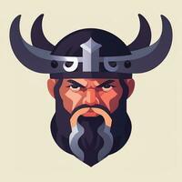 ai gerado viking jogador logotipo avatar grampo arte ícone adesivo decoração simples fundo foto