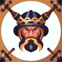 ai gerado viking jogador logotipo avatar grampo arte ícone adesivo decoração simples fundo foto