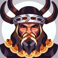 ai gerado viking jogador logotipo avatar grampo arte ícone adesivo decoração simples fundo foto