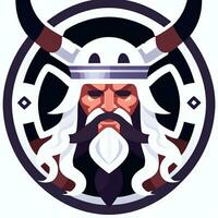 ai gerado viking jogador logotipo avatar grampo arte ícone adesivo decoração simples fundo foto