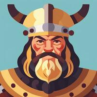 ai gerado viking jogador logotipo avatar grampo arte ícone adesivo decoração simples fundo foto