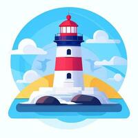 ai gerado farol logotipo avatar grampo arte ícone adesivo decoração simples fundo foto