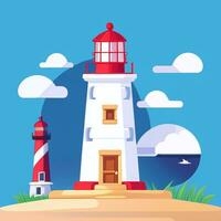 ai gerado farol logotipo avatar grampo arte ícone adesivo decoração simples fundo foto