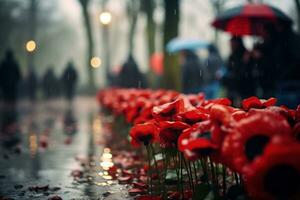 armistício dia e lembrança. generativo ai foto