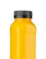 garrafa do laranja suco em branco fundo foto