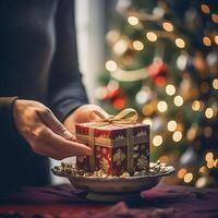 festivo Natal decoração Ideias para uma alegre feriado temporada. ai gerado. foto