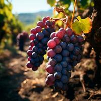 ai gerado vinho Vinhedo, fechar-se uvas, futuro vinho - ai gerado imagem foto