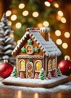 foto do a Natal pão de gengibre casa biscoitos ai gerado