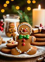 foto do a Natal pão de gengibre homem biscoitos ai gerado