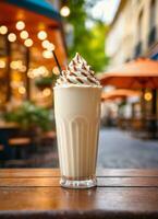 foto do a milkshake dentro a rua cafeteria ai gerado