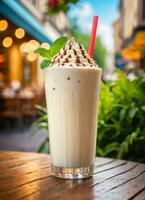 foto do a milkshake dentro a rua cafeteria ai gerado