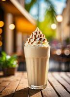 foto do a milkshake dentro a rua cafeteria ai gerado