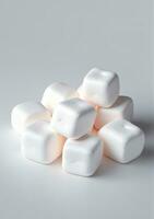 marshmallows isolado em uma branco fundo. ai gerado foto