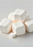 marshmallows isolado em uma branco fundo. ai gerado foto