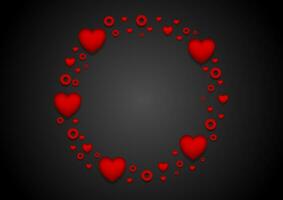 círculo a partir de vermelho corações st dia dos namorados dia Projeto foto