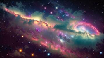 colorida espaço galáxia nuvem nebulosa. stary noite cosmos. universo Ciência astronômico. ai gerado foto