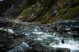 fluindo Riacho dentro franz Josef geleira Southland Novo zelândia foto