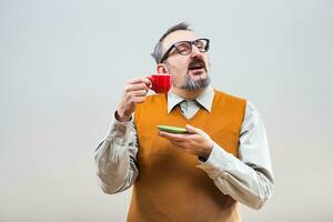 café pausa para nerd homem de negocios foto