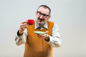 café pausa para nerd homem de negocios foto