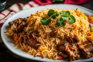 indiano Biryani receita - Biryani receita. gerado por IA foto