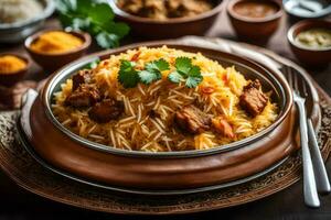 indiano Comida é uma popular prato dentro Índia. gerado por IA foto