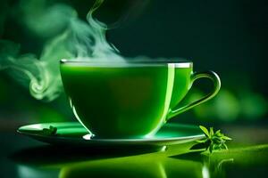 verde chá é uma ótimo caminho para pegue seu corpo dentro forma. gerado por IA foto