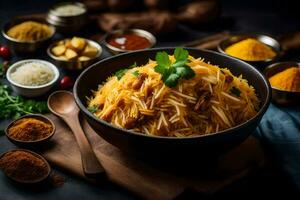 indiano Comida é uma popular escolha para muitos pessoas. gerado por IA foto