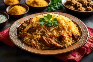 indiano Comida é uma popular prato dentro Índia. gerado por IA foto