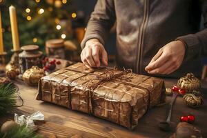 festivo Natal decoração Ideias para uma alegre feriado temporada. ai gerado. foto