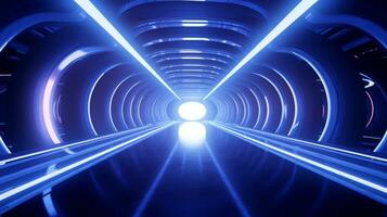 ai gerado esvaziar futurista túnel. tecnologia Projeto. foto