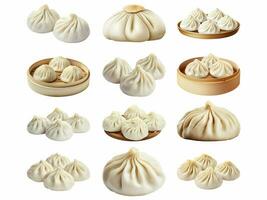 ai gerado xiao grandes bao coleção isolado em branco fundo foto