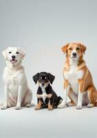 cachorros isolado em uma branco fundo. ai gerado foto