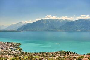 aéreo Visão do Vevey cidade, Cantão do vaud, Suíça foto