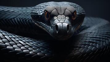 ai gerado borboleta Preto mamba serpente papel de parede foto