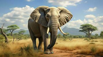 ai gerado africano elefante foto