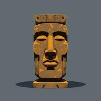 ai gerado moai estátua pedra cabeça avatar jogador grampo arte adesivo decoração simples fundo cultural foto