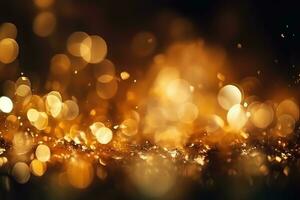 ai gerado dourado bokeh bokeh efeito foto