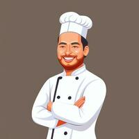 ai gerado chefe de cozinha cozinhar avatar ícone grampo arte adesivo decoração simples fundo foto