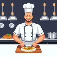 ai gerado chefe de cozinha cozinhar avatar ícone grampo arte adesivo decoração simples fundo foto